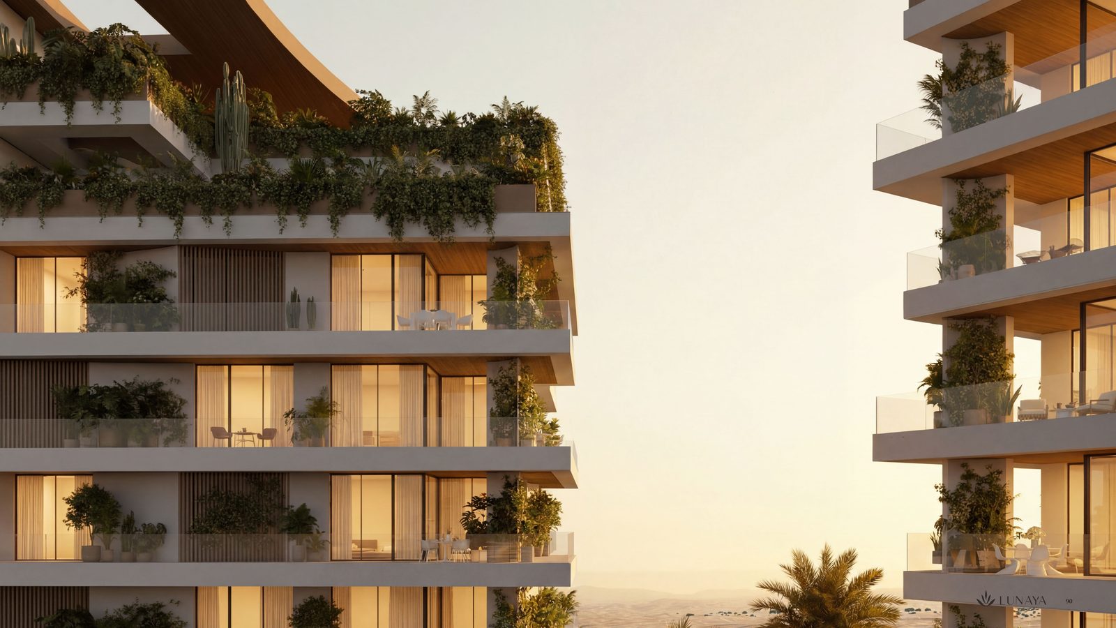Artist's impression of a Lunaya Terraces facade